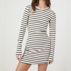 Striped Long sleeved Mini Dress